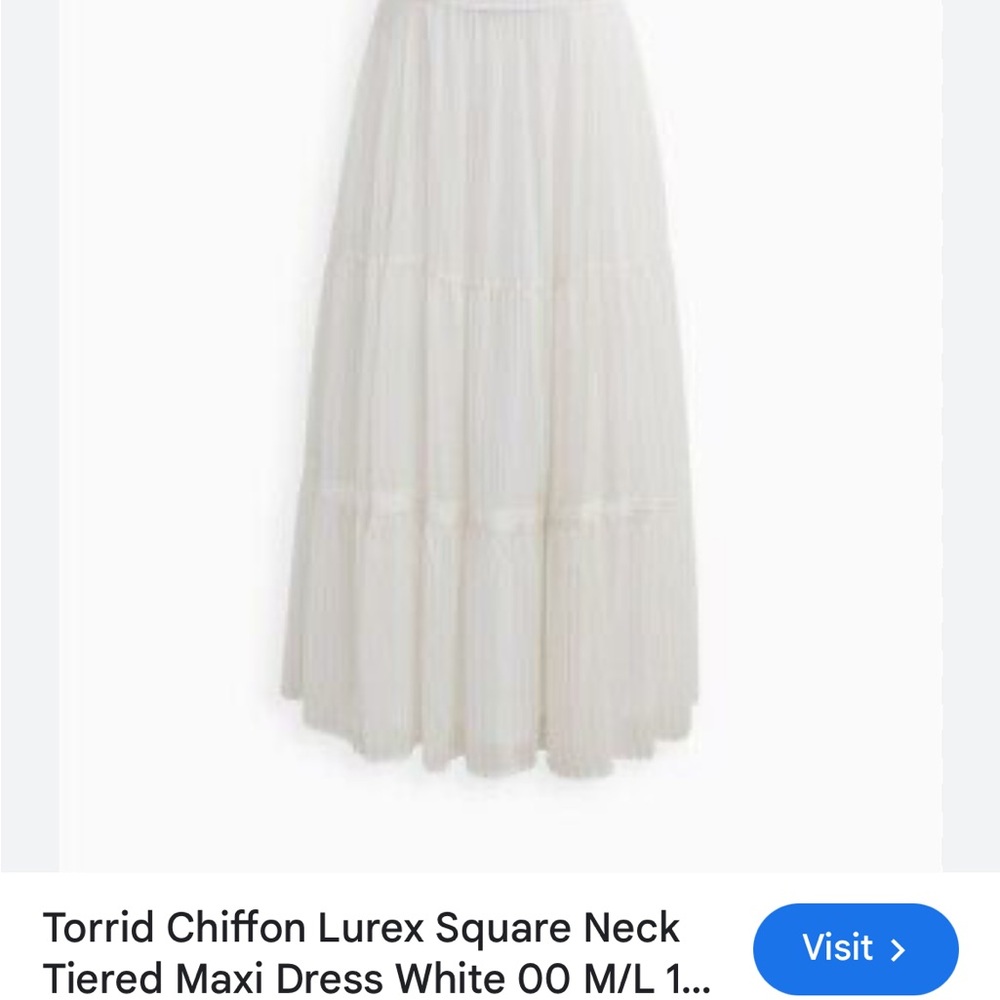 Torrid White Chiffon Maxi Skirt